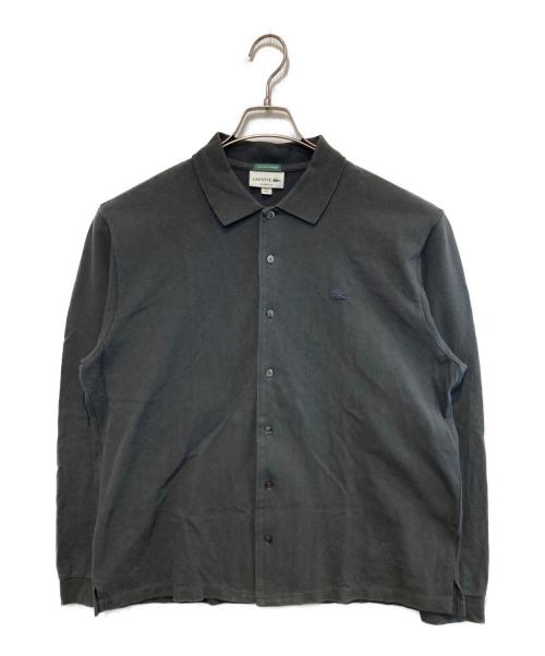 LACOSTE（ラコステ）LACOSTE (ラコステ) フルオープンL/Sポロシャツ チャコールグレー サイズ:Lの古着・服飾アイテム