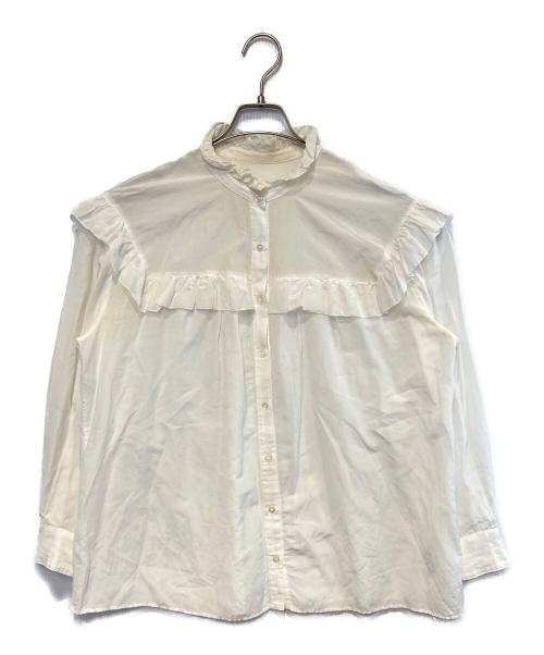 Spick and Span（スピック＆スパン）Spick and Span (スピック＆スパン) コットンシルクフリルブラウス ホワイト サイズ:Freeの古着・服飾アイテム
