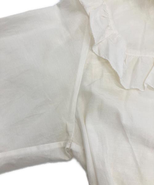 Spick and Span（スピック＆スパン）Spick and Span (スピック＆スパン) コットンシルクフリルブラウス ホワイト サイズ:Freeの古着・服飾アイテム