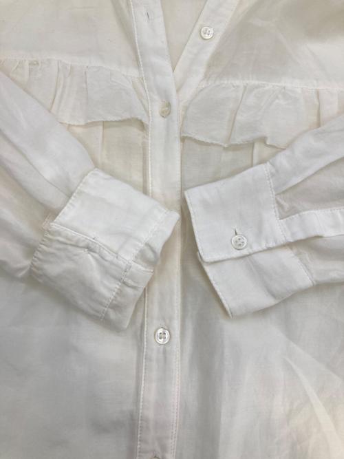 Spick and Span（スピック＆スパン）Spick and Span (スピック＆スパン) コットンシルクフリルブラウス ホワイト サイズ:Freeの古着・服飾アイテム