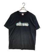 Aape BY A BATHING APEエーエイプ バイ アベイシングエイプ）の古着「Virgil Font Khn Camo T-Shirt」｜ブラック