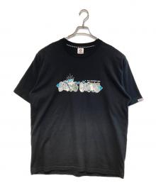 Aape BY A BATHING APE（エーエイプ バイ アベイシングエイプ）の古着「Virgil Font Khn Camo T-Shirt」｜ブラック