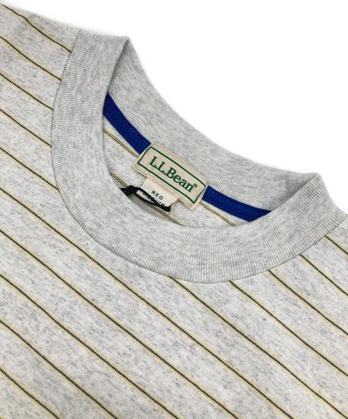 L.L.Bean（エルエルビーン）L.L.Bean (エルエルビーン) Union Short-Sleeve Striped Tee ライトグレー×ベージュ サイズ:M 未使用品の古着・服飾アイテム