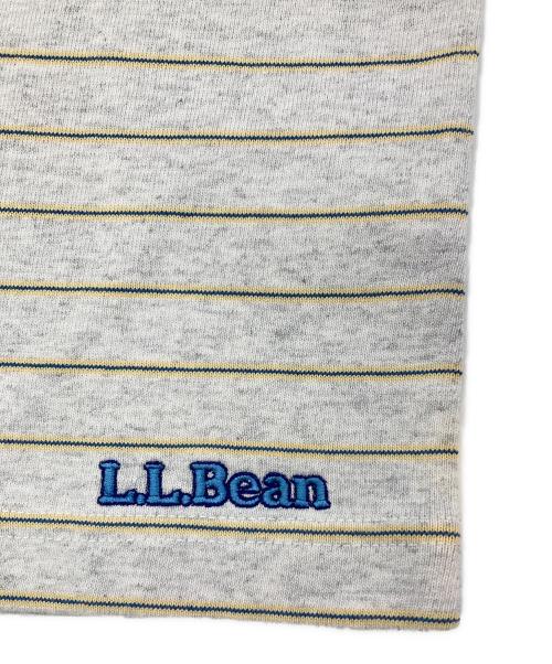 L.L.Bean（エルエルビーン）L.L.Bean (エルエルビーン) Union Short-Sleeve Striped Tee ライトグレー×ベージュ サイズ:M 未使用品の古着・服飾アイテム