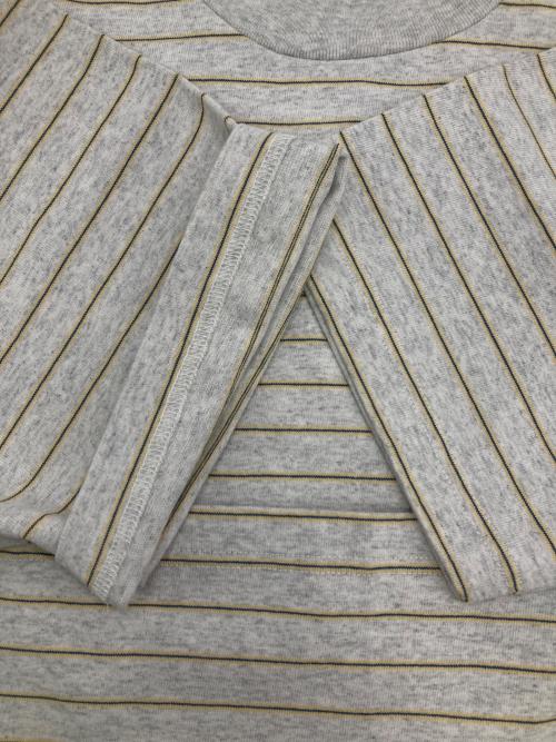 L.L.Bean（エルエルビーン）L.L.Bean (エルエルビーン) Union Short-Sleeve Striped Tee ライトグレー×ベージュ サイズ:M 未使用品の古着・服飾アイテム