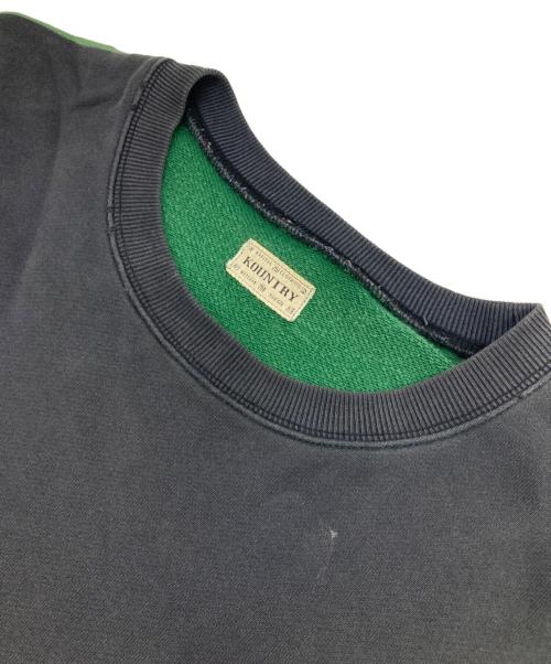 KAPITAL（キャピタル）KAPITAL (キャピタル) KOUNTRY 裏毛2TONE BONE SWEAT ブラック×グリーン サイズ:Freeの古着・服飾アイテム