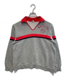 Champion（チャンピオン）の古着「［古着］ポロカラースウェット」｜グレー×レッド