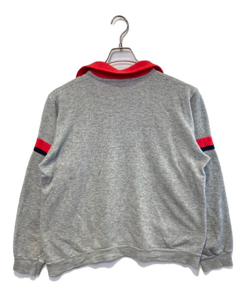 Champion（チャンピオン）Champion (チャンピオン) ［古着］ポロカラースウェット グレー×レッド サイズ:Lの古着・服飾アイテム
