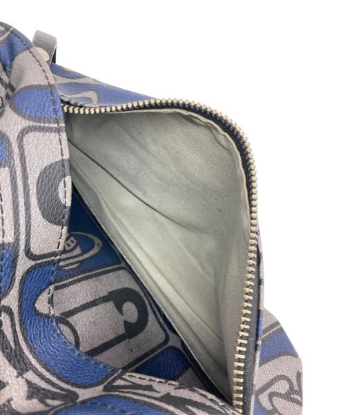 Vivienne Westwood（ヴィヴィアンウエストウッド）Vivienne Westwood (ヴィヴィアンウエストウッド) オーブプリントリュック グレー×ネイビーの古着・服飾アイテム