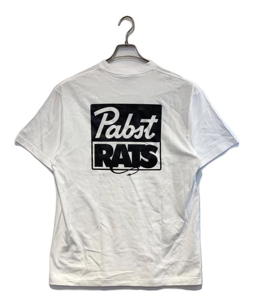 RATS（ラッツ）RATS (ラッツ) pubst blue ribbon クルーネックTシャツ ホワイト サイズ:Lの古着・服飾アイテム