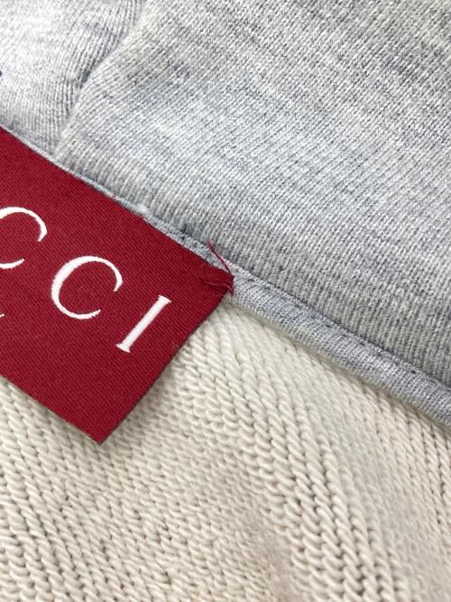 GUCCI（グッチ）GUCCI (グッチ) Embroidered Logo Hoodie グレー サイズ:Mの古着・服飾アイテム