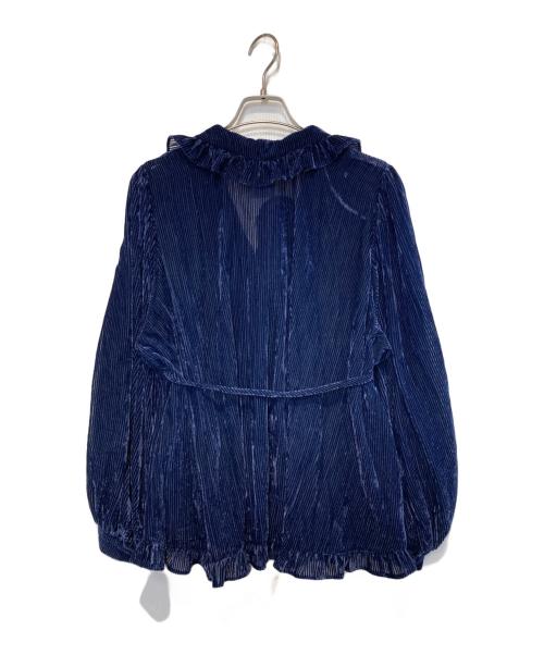 Tnewties（トゥエンティーズ）Tnewties (トゥエンティーズ) お城を奪い返しちゃおうフリルデザインベルベットトップス ネイビー サイズ:Mの古着・服飾アイテム