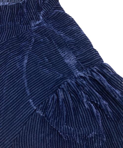 Tnewties（トゥエンティーズ）Tnewties (トゥエンティーズ) お城を奪い返しちゃおうフリルデザインベルベットトップス ネイビー サイズ:Mの古着・服飾アイテム
