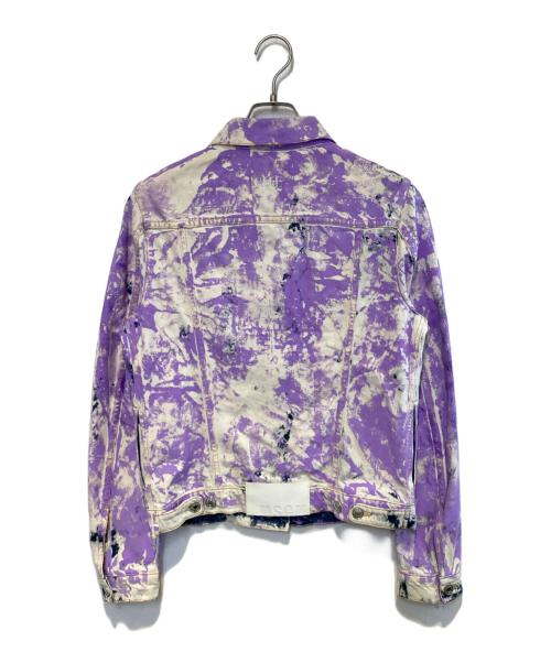 MSGM（エムエスジーエム）MSGM (エムエスジーエム) ペイントデニムジャケット パープル サイズ:Mの古着・服飾アイテム