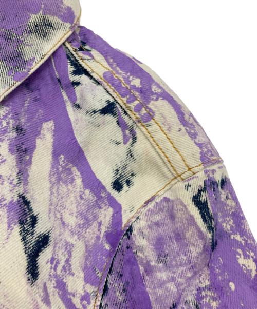 MSGM（エムエスジーエム）MSGM (エムエスジーエム) ペイントデニムジャケット パープル サイズ:Mの古着・服飾アイテム