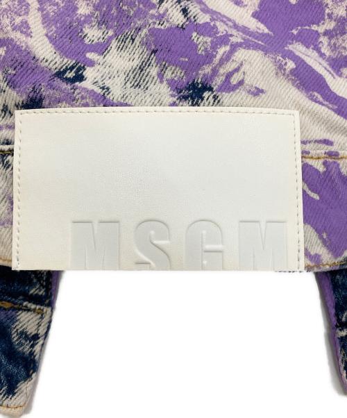 MSGM（エムエスジーエム）MSGM (エムエスジーエム) ペイントデニムジャケット パープル サイズ:Mの古着・服飾アイテム