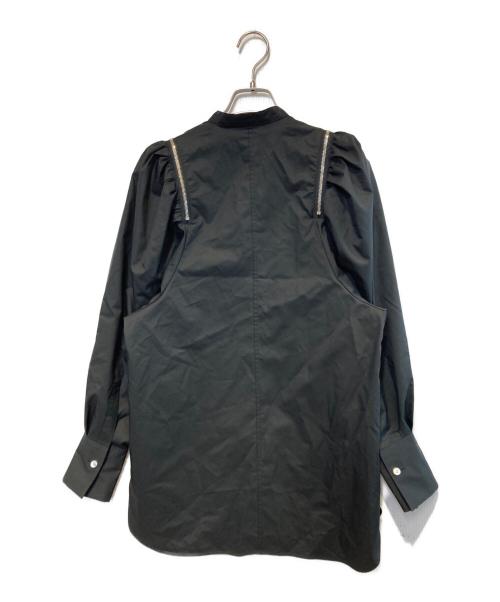 CINOH（チノ）CINOH (チノ) SUPIMA C/PE/PU PUFF SHOULDER SHIRT ブラック サイズ:Sの古着・服飾アイテム