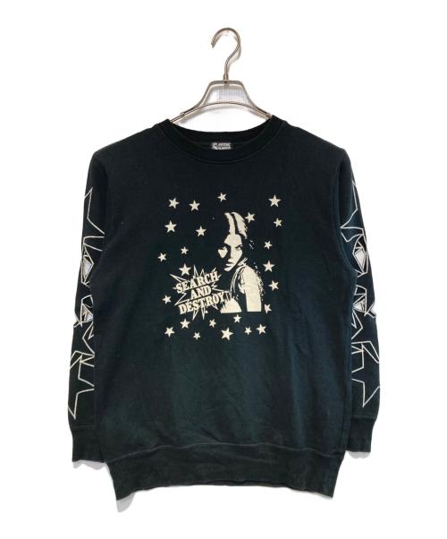 Hysteric Glamour（ヒステリックグラマー）Hysteric Glamour (ヒステリックグラマー) SEARCH AND DESTROY プリント スウェット ブラック サイズ:Freeの古着・服飾アイテム