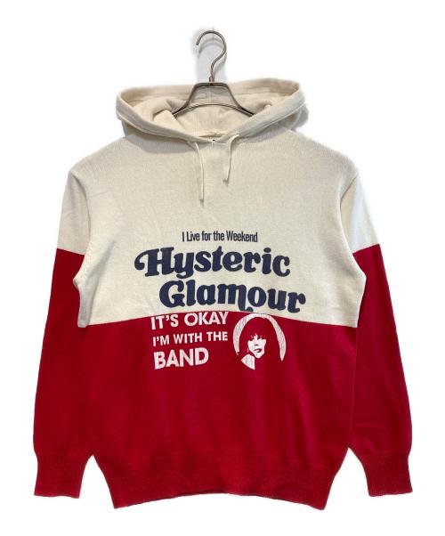 Hysteric Glamour（ヒステリックグラマー）Hysteric Glamour (ヒステリックグラマー) IT’S OKAY pt 2COLOR パーカー レッド×ホワイト サイズ:Sの古着・服飾アイテム