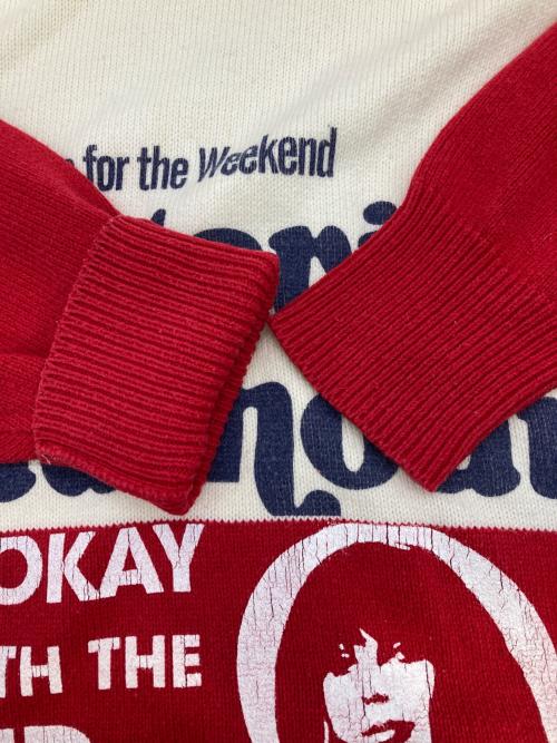 Hysteric Glamour（ヒステリックグラマー）Hysteric Glamour (ヒステリックグラマー) IT’S OKAY pt 2COLOR パーカー レッド×ホワイト サイズ:Sの古着・服飾アイテム