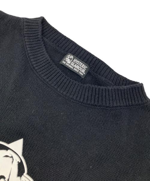 Hysteric Glamour（ヒステリックグラマー）Hysteric Glamour (ヒステリックグラマー) TRIANGLE WOMANプルオーバーニット ブラック×パープル サイズ:Freeの古着・服飾アイテム