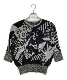Hysteric Glamour（ヒステリックグラマー）の古着「POW HYSTERICジャカード プルオーバー」｜ブラック×シルバー