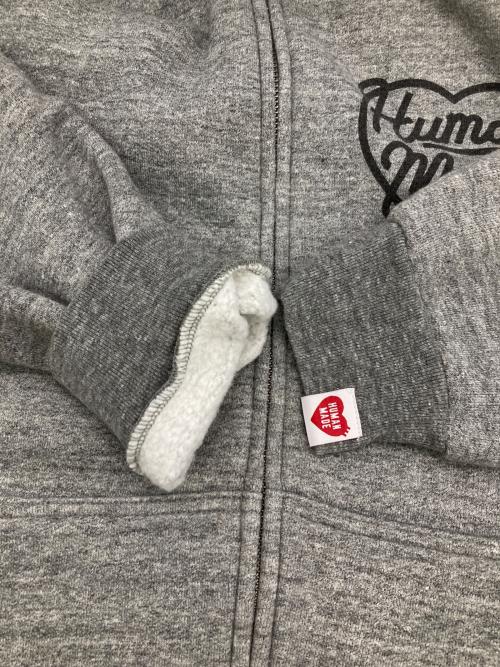 HUMAN MADE（ヒューマンメイド）HUMAN MADE (ヒューマンメイド) HEART ZIP-UP SWEAT HOODIE グレー サイズ:Mの古着・服飾アイテム