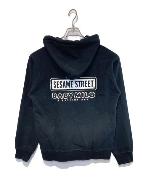 A BATHING APE（アベイシングエイプ）A BATHING APE (アベイシングエイプ) SESAME STREET (セサミストリート) PULLOVER HOODIE ブラック サイズ:Lの古着・服飾アイテム