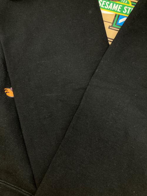 A BATHING APE（アベイシングエイプ）A BATHING APE (アベイシングエイプ) SESAME STREET (セサミストリート) PULLOVER HOODIE ブラック サイズ:Lの古着・服飾アイテム
