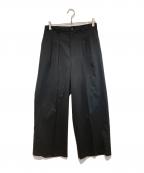 MAISON SPECIALメゾンスペシャル）の古着「Wool Mix Continuous Tow-Tuck Wide Pants」｜ブラック