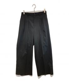 MAISON SPECIAL（メゾンスペシャル）の古着「Wool Mix Continuous Tow-Tuck Wide Pants」｜ブラック