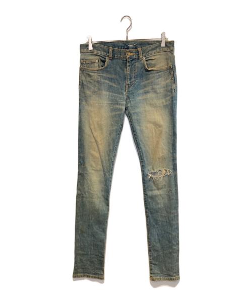 Saint Laurent Paris（サンローランパリ）Saint Laurent Paris (サンローランパリ) ダメージ加工デニムパンツ インディゴ サイズ:29の古着・服飾アイテム