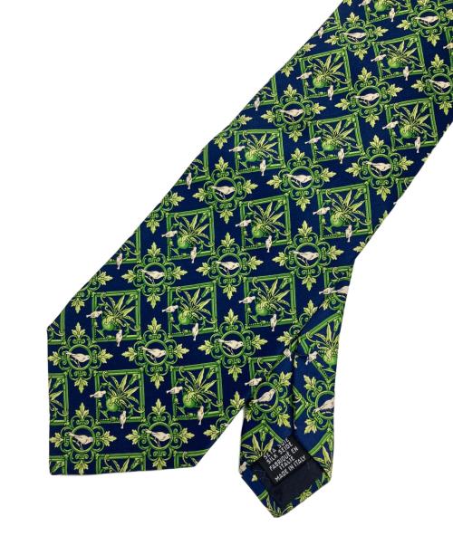 Yves Saint Laurent（イヴサンローラン）Yves Saint Laurent (イヴサンローラン) シルクネクタイ グリーン×ブルー サイズ:不明の古着・服飾アイテム