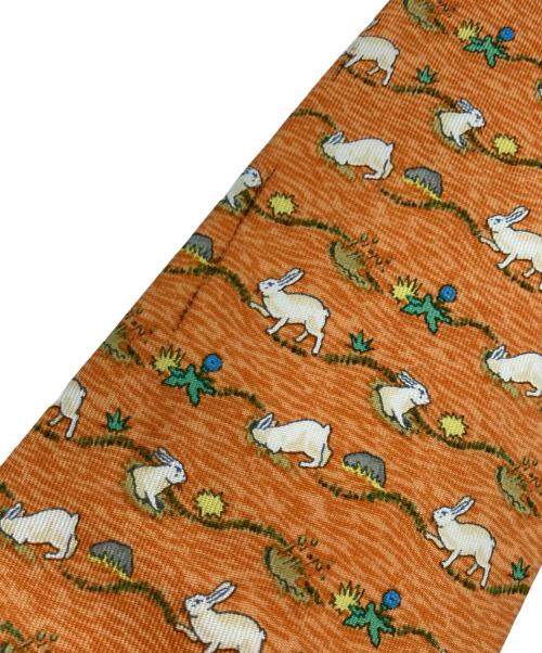 HERMES（エルメス）HERMES (エルメス) シルクネクタイ オレンジ サイズ:-の古着・服飾アイテム