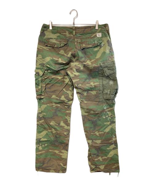 Denim & Supply Ralph Lauren（デニム＆サプライ ラルフローレン）Denim & Supply Ralph Lauren (デニム＆サプライ ラルフローレン) ペイントコットンリップストップカーゴパンツ オリーブ×ブラウン サイズ:34×32の古着・服飾アイテム