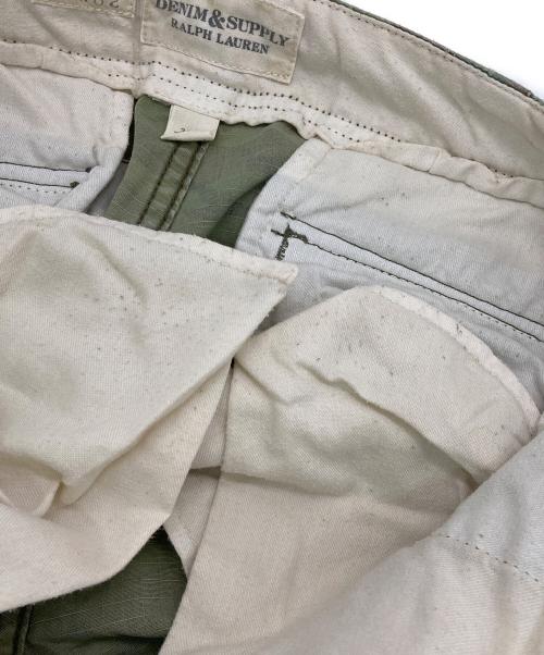 Denim & Supply Ralph Lauren（デニム＆サプライ ラルフローレン）Denim & Supply Ralph Lauren (デニム＆サプライ ラルフローレン) ペイントコットンリップストップカーゴパンツ オリーブ×ブラウン サイズ:34×32の古着・服飾アイテム