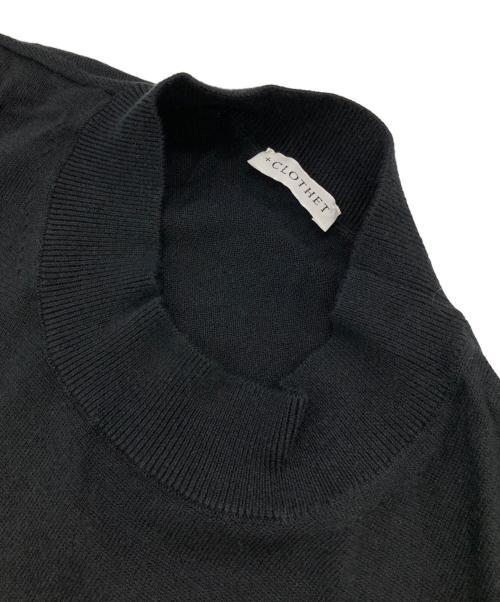 +CLOTHET（クロスクローゼット）+CLOTHET (クロスクローゼット) Mock Neck Knit T-shirt ブラック サイズ:3の古着・服飾アイテム