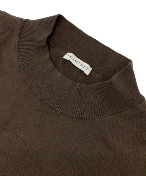 +CLOTHET（クロスクローゼット）+CLOTHET (クロスクローゼット) Mock Neck Knit T-shirt ブラウン サイズ:3の古着・服飾アイテム