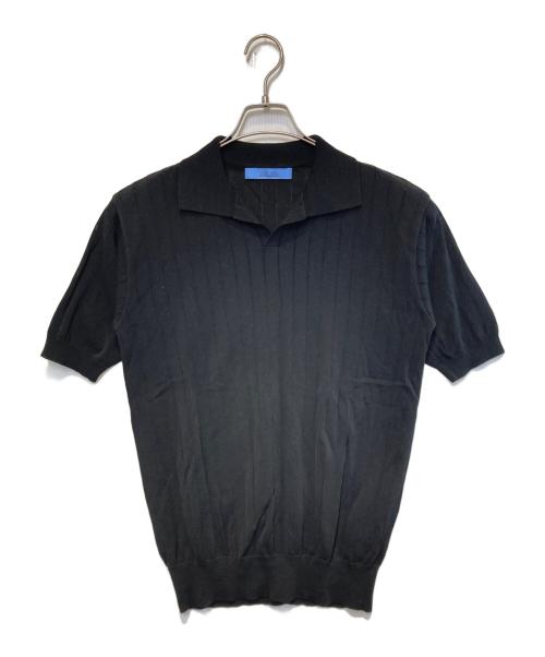 BluBre（ブルブレ）BluBre (ブルブレ) 針抜きスキッパーTシャツ ブラック サイズ:Lの古着・服飾アイテム