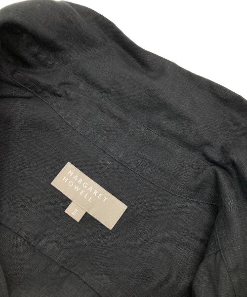 MARGARET HOWELL（マーガレットハウエル）MARGARET HOWELL (マーガレットハウエル) SHIRTING LINEN II CUFFED COLLARED SHIRTS ブラック サイズ:2の古着・服飾アイテム