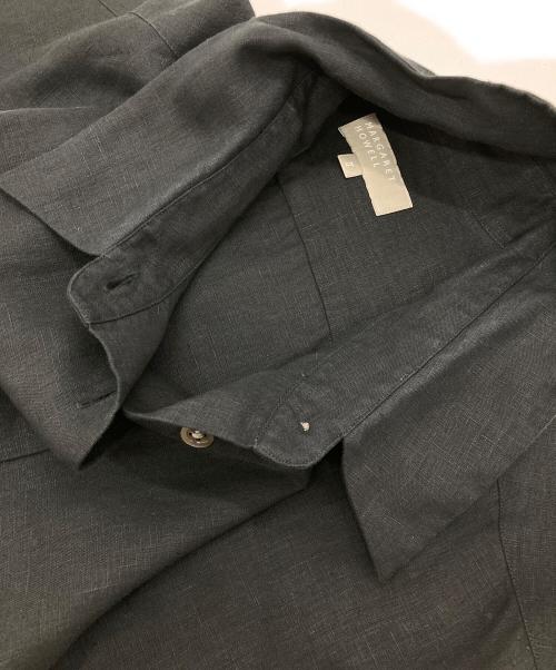 MARGARET HOWELL（マーガレットハウエル）MARGARET HOWELL (マーガレットハウエル) SHIRTING LINEN II CUFFED COLLARED SHIRTS ブラック サイズ:2の古着・服飾アイテム