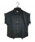 MARGARET HOWELL（マーガレットハウエル）の古着「SHIRTING LINEN II CUFFED COLLARED SHIRTS」｜ブラック