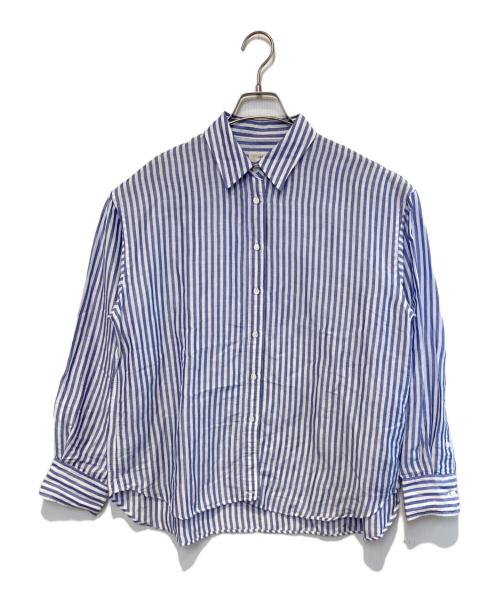 IENA（イエナ）IENA (イエナ) ラミーリヨセル2wayシャツ ホワイト×ブルー サイズ:Freeの古着・服飾アイテム