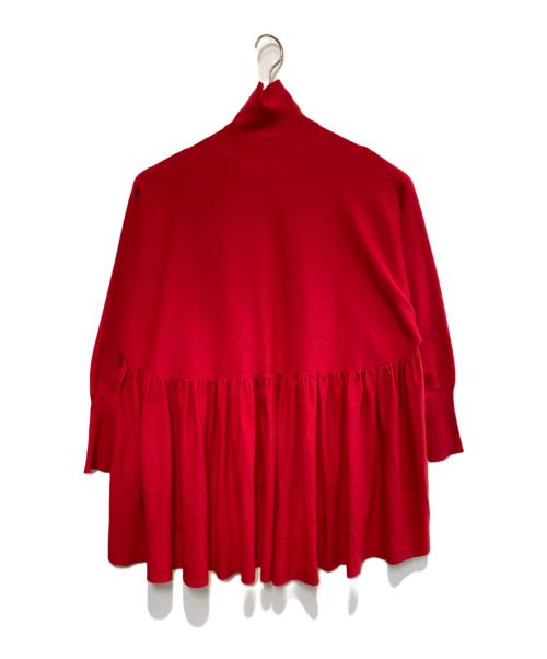 Curensology（カレンソロジー）Curensology (カレンソロジー) ハイネックギャザーニット レッド サイズ:Freeの古着・服飾アイテム
