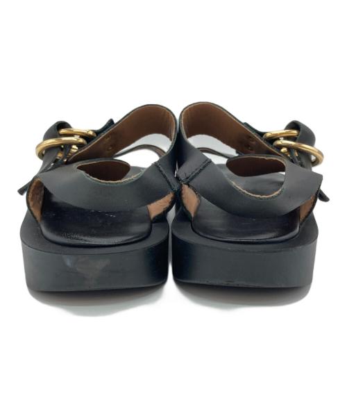 Caminando（カミナンド）Caminando (カミナンド) DOUBLE RING PLATFORM SANDALS ブラック サイズ:7の古着・服飾アイテム