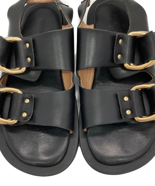 Caminando（カミナンド）Caminando (カミナンド) DOUBLE RING PLATFORM SANDALS ブラック サイズ:7の古着・服飾アイテム