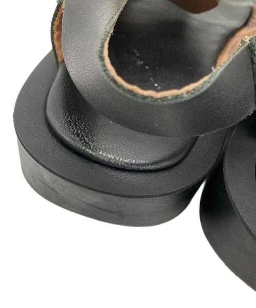 Caminando（カミナンド）Caminando (カミナンド) DOUBLE RING PLATFORM SANDALS ブラック サイズ:7の古着・服飾アイテム