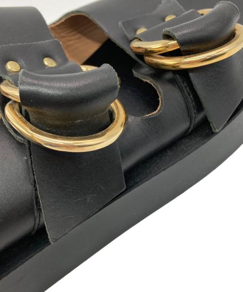 Caminando（カミナンド）Caminando (カミナンド) DOUBLE RING PLATFORM SANDALS ブラック サイズ:7の古着・服飾アイテム