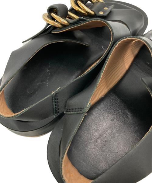 Caminando（カミナンド）Caminando (カミナンド) DOUBLE RING PLATFORM SANDALS ブラック サイズ:7の古着・服飾アイテム