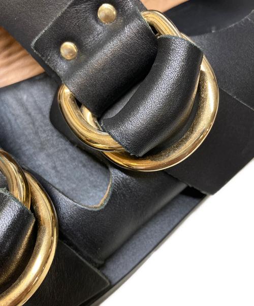 Caminando（カミナンド）Caminando (カミナンド) DOUBLE RING PLATFORM SANDALS ブラック サイズ:7の古着・服飾アイテム